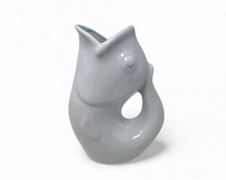 146 WhiteGurglePotPitcher95CeramicFishShapedJug
