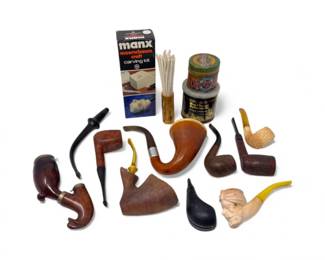 29 VintagePipeLotwMeerschaumBriarPipesTobaccoTinsMore