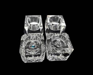 149 WaterfordLismoreRosenthalRegencySquareCrystalCandleholders