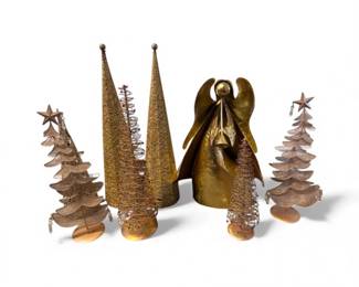 152 GoldMetalAngelDecorativeGoldChristmasTreesMixedStyles