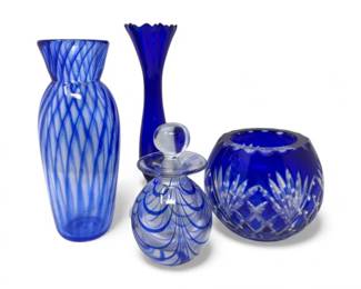 10 CobaltBlueBlownGlassCrystalDesignCollection