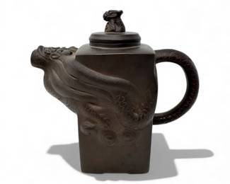 7 AsianHandCarvedDragonTeapotSculpturalSpoutFinial