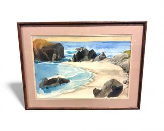 34 OriginalWatercolorSeascapeSignedEGong