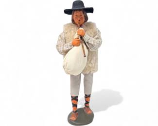 17 VintageBagpipePlayerFigurineFabricFeltClothing