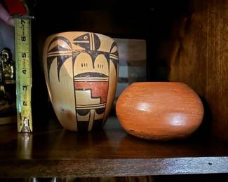 Auction Acoma Vase with Beetle or Spider sign on base Native Bowl