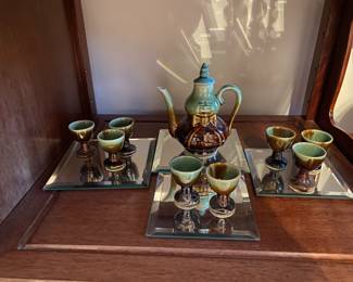 One of a kind tea set with mirrors