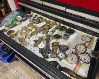 Railroad pocket watches and vintage watch movements