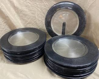 24- Large Black & Clear Chargers