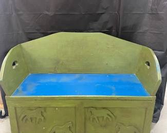 Child's Green Lift Top Bench 