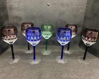 7-Cut to Clear Crystal Wine Glasses 