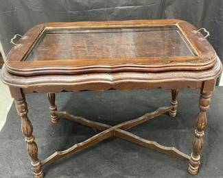 Tea Table w/Glass Tray 
