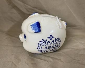 Blue & White Pig Bank 