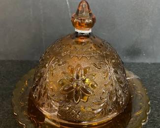 Round Tiara Butter Dish 