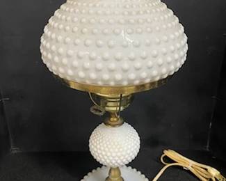 Milk Glass Hobnail Lamp-SOLD