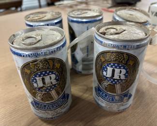 Unopened JR Ewing beer. Two have been opened