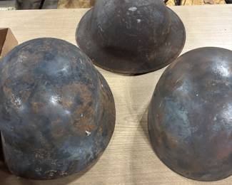 Vintage military helmets