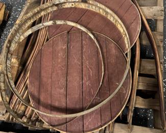 Unassembled wine barrel