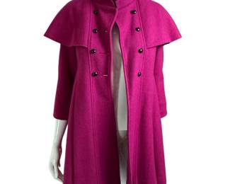 Vintage 60s Rothschild Wool Swing Coat in Magenta