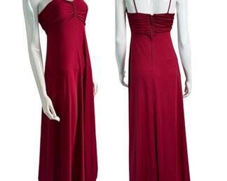 70s Union Made Spaghetti Strap Minimalist Red Dress