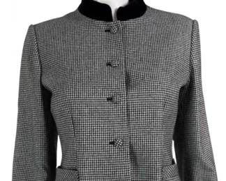 Rare 80s Sasson Houndstooth Blazer with Velvet Accents - Parisian NY
