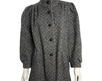 Vintage Herringbone Tweed Northern Belle Wool Pea Coat