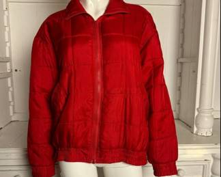 100% Silk Quilted Lightweight Vintage Ski Snow Jacket By Bogari Studio