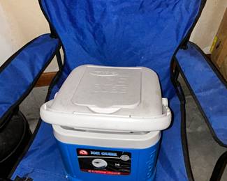 Coolers and outdoor chairs