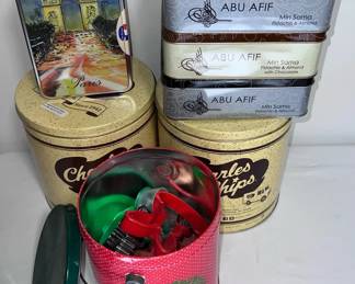 Collectible Tins One Full of Cookie Cutters