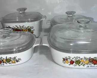  01 Vintage Corning Ware Spice of Life Casserole Dishes with Lids
