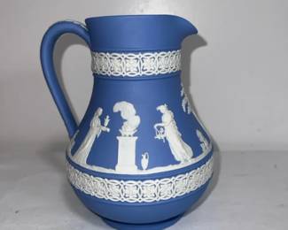 03 Vintage Wedgwood Blue Pitcher Jasperware