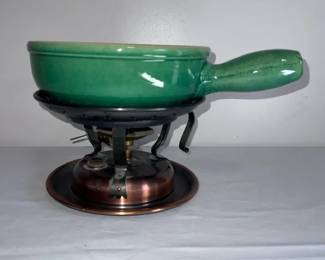 02 Vintage Landert 22 Fondue Pot Swissmade Stand