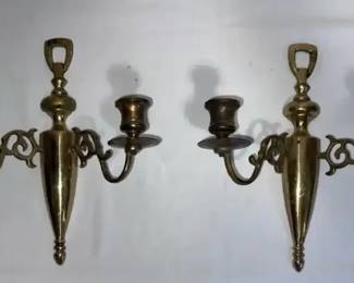 Set of Brass DoubleArmed Candle Sconces