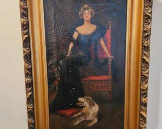 Woman & Dog Original Oil