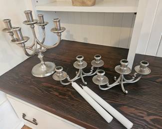 Candelabra & Pair of Candlesticks