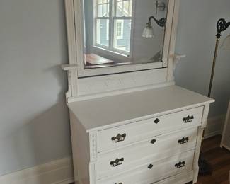 Painted Eastlake Dresser & Mirror