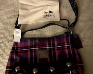 Coach Poppy Plaid New with Tags