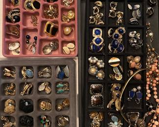 All earrings are clip-ons