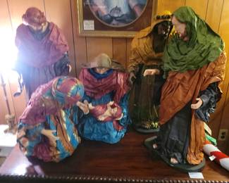 Paper mache nativity scene