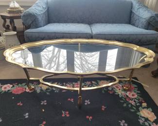 Brass and glass table