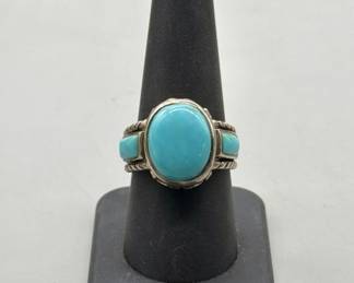 Sterling Silver Turquoise Ring 7.27g TW, Sz 8.5