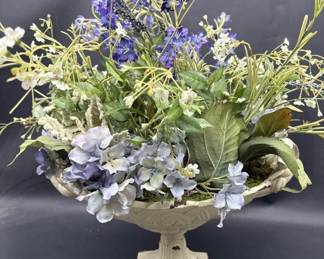 Artificial Floral Arrangement in Destressed Vase