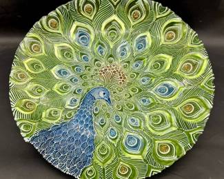 Decorative Glass Peacock Bowl