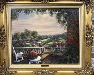 The Porch by Roberta Wood in Gilt Gold Frame
