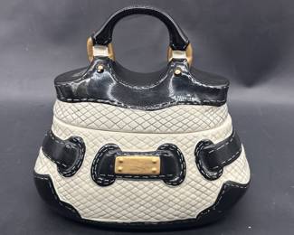Ceramic Black & White Purse-Shaped Trinket Box