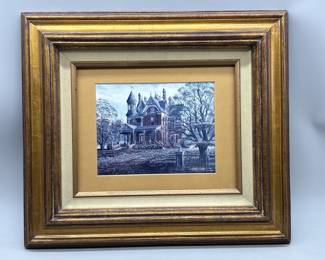 Print of Victorian Home in Gold Frame