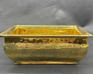 Hammered Brass Rectangular Planter