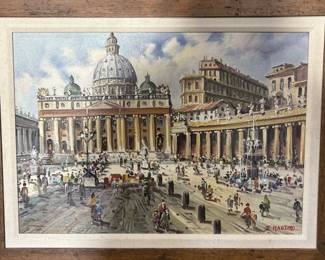 Painting of St. Peter's Basilica in Vatican City