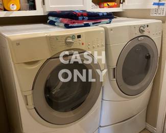 Great elevated front-load Whirlpool washer and dryer!