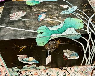 Hand painted chest in previous photo- closed 