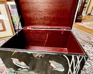 Hand painted chinoiserie-style chest